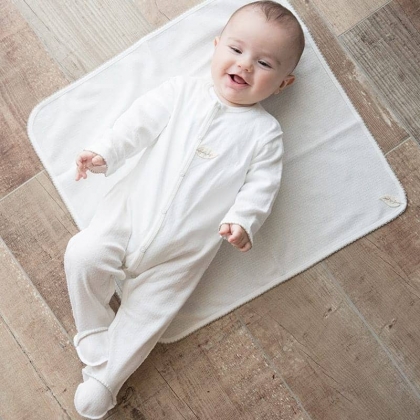 Pyjama bébé en maille ajourée de coton biologique - naissance 50 cm