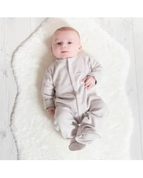 Pyjama Polaire Taupe Clair Pour Bebe En Coton Biologique