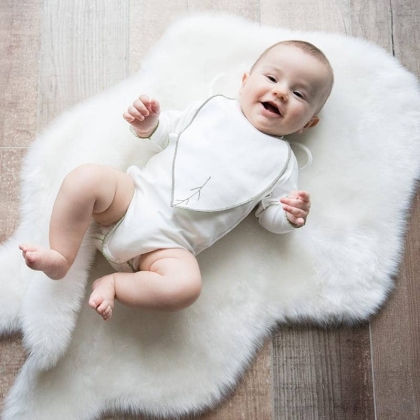 Bavoir bébé maille interlock en coton biologique