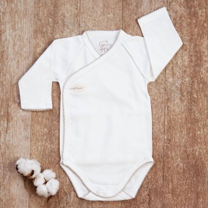 Body pour bébé fille en jersey coton blanc brodé Ourson rose