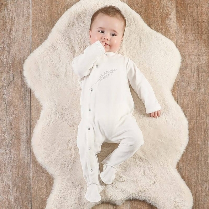 Pyjama velours bébé en coton bio - 50 cm