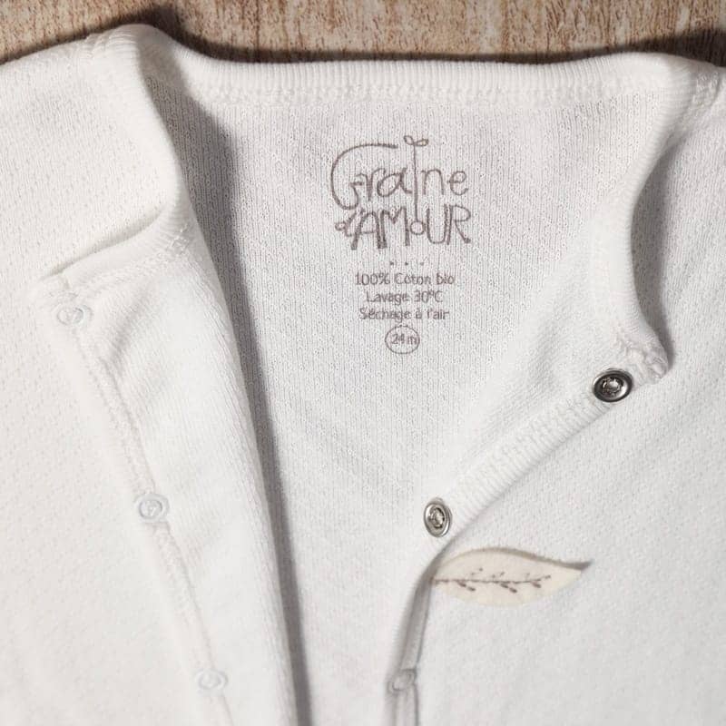 Pyjama maille ajourée 100% coton biologique