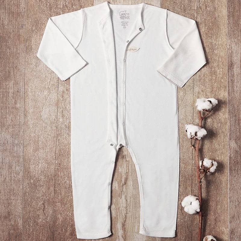 Pyjama maille ajourée 100% coton biologique