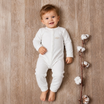 Pyjama Sans Pied Maille Ajourée En Coton Bio