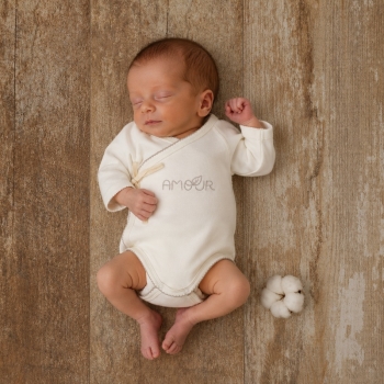 Body pour bébé prématuré en coton bio brodé Amour