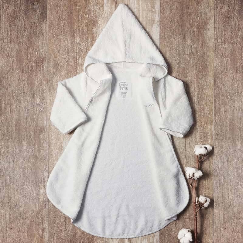 Peignoir éponge en coton biologique