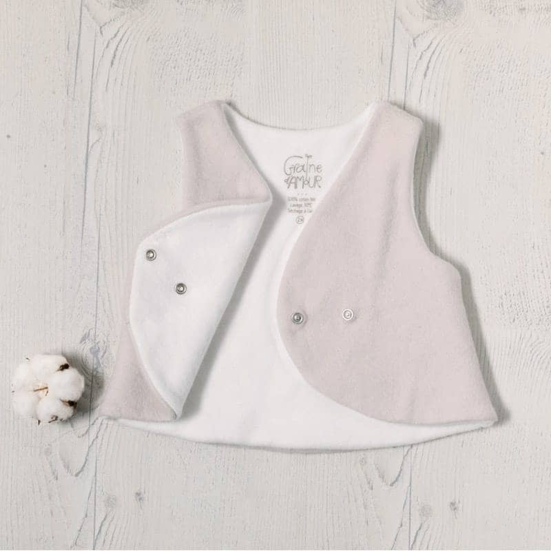 Ensemble Gilet bébé et son pyjama polaire bio